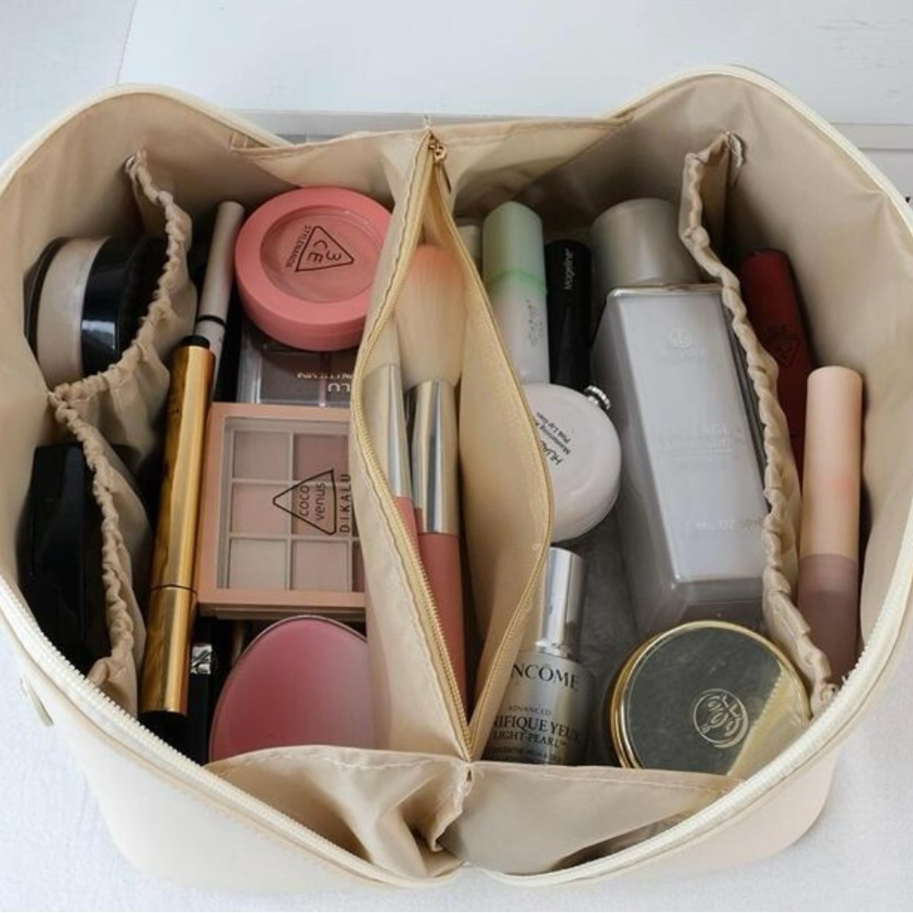 Beige Cosmetic Makeup Bag - Picture 2 of 4